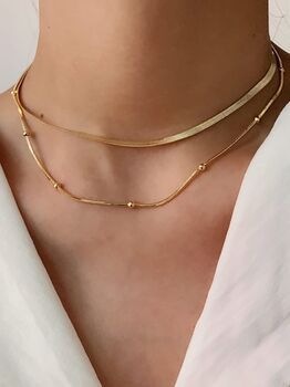 Dainty 18 K Gold Plated Chain Choker Necklace, 3 of 5