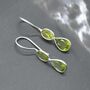 Peridot Teardrop Earrings: Silver Or Gold, thumbnail 2 of 9