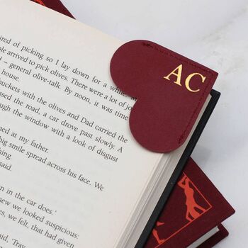 Personalised Initial Leather Heart Bookmark, 2 of 7