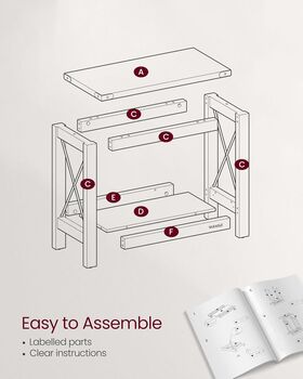 Two Tier Side Table End Table Shelf, 5 of 6