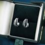Triple Hoop Effect Earrings In Sterling Silver, thumbnail 3 of 12