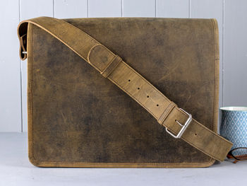 Leather Messenger Bag, 2 of 11