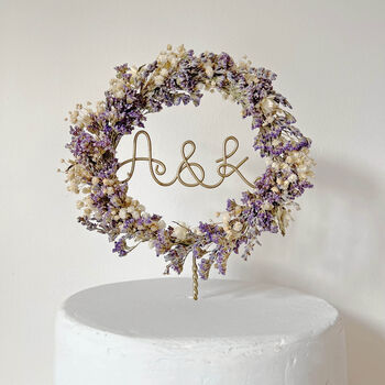 Personalised Dried Flower Round Cake Topper, 2 of 8