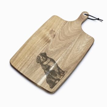Personalised Bernese Mountain Dog Engraved Acacia Serving Board, 8 of 11