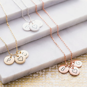 Triple Letter Disc Necklace, 8 of 8