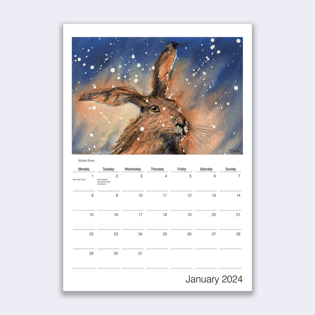 2024 Hare Calendar By James Hollis Art