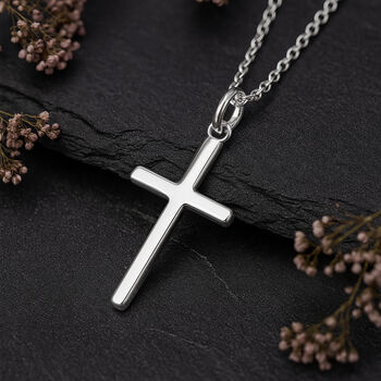 Personalised Sterling Silver Cross Necklace, 3 of 10