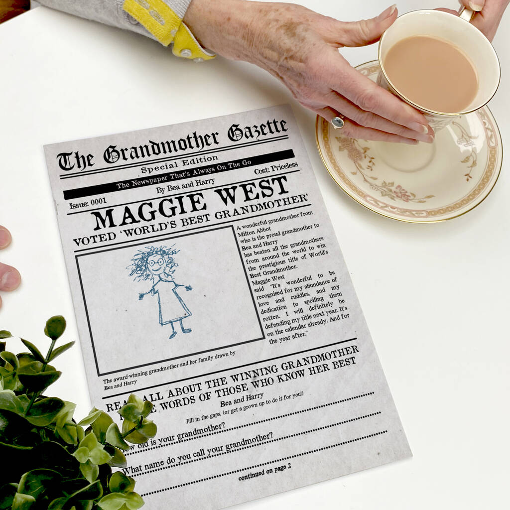 'The Grandmother Gazette' Personalised Newspaper, 1 of 8