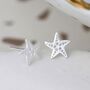 Sterling Silver Starfish Stud Earrings, thumbnail 1 of 11