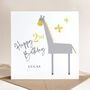 Personalised 1st / 2nd Birthday Card: Grey And Yellow Giraffe Design, thumbnail 10 of 10