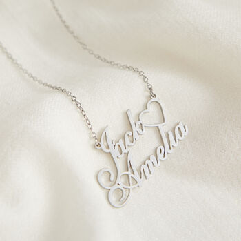 Personalised Two Name Heart Necklace, 3 of 6