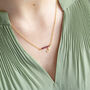 Asymmetric Birthstone Bar Initial Necklace, thumbnail 3 of 12