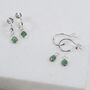 Hampton Silver And Emerald Interchangeable Hoop Earrings, thumbnail 1 of 4