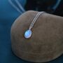 Oval Moonstone Pendant Necklace In Sterling Silver, thumbnail 1 of 11