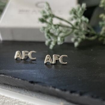 Arsenal Afc Handmade Sterling Silver Earrings For Football Fan, 2 of 4