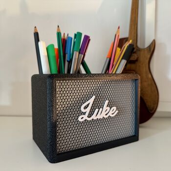 Personalised Marshall Style Desk Tidy Gift For Guitar Players, 3 of 5