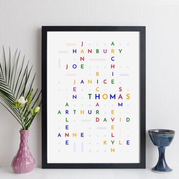 Personalised Family Names Crossword Print Gift Modern, 4 of 8