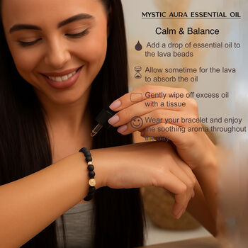 Aromatherapy Black Onyx Bracelet With Mystic Aura Essential Oil Set, 2 of 6