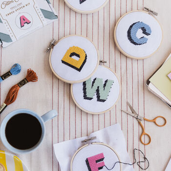 Drop Shadow Alphabet Cross Stitch Kit, 2 of 10