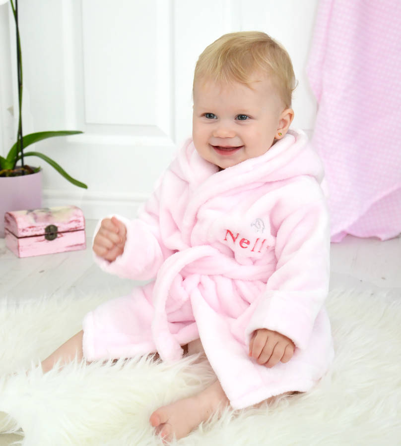 personalised fleece baby robe for girls by dcaro