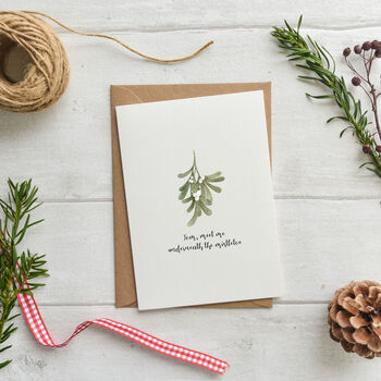 Personalised Mistletoe Christmas Card, 2 of 4