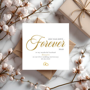 First Anniversary Card For Wife Or Husband, 2 of 4