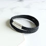 Mens Personalised Woven Leather Wrap Bracelet, thumbnail 3 of 3