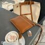 Sustainable Canvas And Leather Tote Bag With Clutch, thumbnail 3 of 11