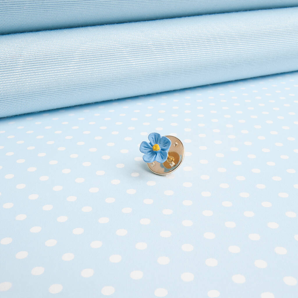 Tiny Forget Me Not Lapel Pin, 1 of 2