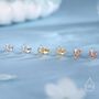 Sterling Silver Art Deco Inspired Tiny Rhombus Cz Stud Earrings, thumbnail 1 of 12