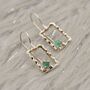Emerald Earrings, Sterling Silver Earrings, thumbnail 6 of 8