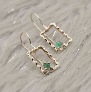Emerald Earrings, Sterling Silver Earrings, 6 of 8