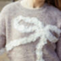 Brown Ribbon Ruffle Detail Knit Jumper, thumbnail 4 of 7