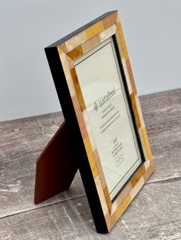 Natalini Yellow And Cream Marquetry Photo Frame, 3 of 4