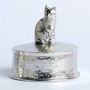 Personalised Engraved Cat Pewter Trinket Box Gift, 5 of 8