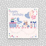 Happy Birthday Card With An Assortment Of Gifts For Her, thumbnail 1 of 3