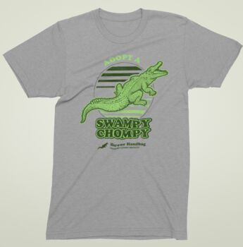 Funny Crocodile T Shirt, Adopt A Swampy Chompy, 3 of 4