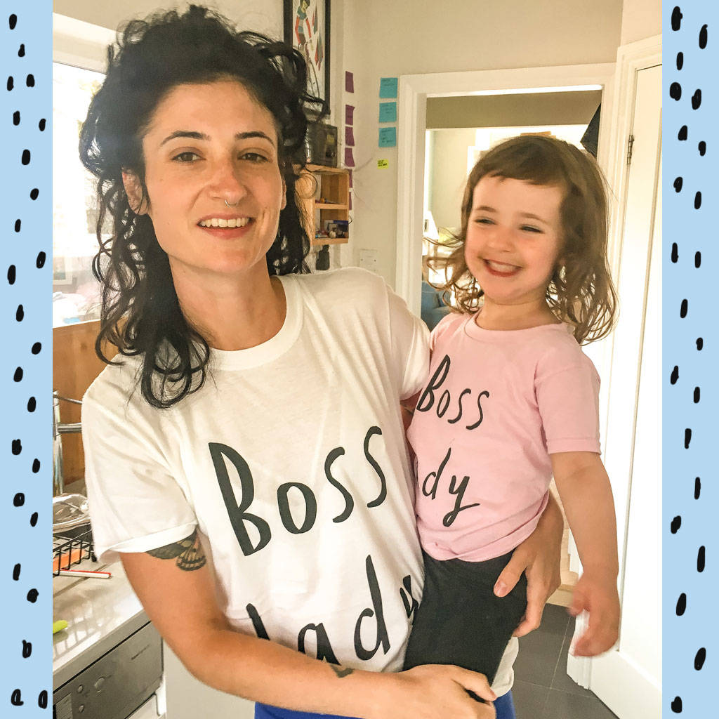 Boss Lady T Shirt In White Or Bright Pink By Nicola Rowlands
