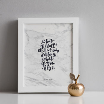 What If I Fall? Personalised Modern Calligraphy Print, 2 of 4