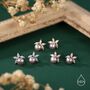 Sterling Silver Freshwater Pearl With Marquise Cz Stud Earrings, thumbnail 4 of 12