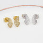 18ct Gold Plated Or Silver Butterfly Wing Stud Earrings, thumbnail 2 of 6