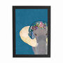 Elephant Blue Gold Music Wall Art Print, thumbnail 2 of 3