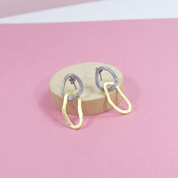 Sterling Silver Duo Link Studs, 2 of 6