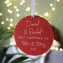 First Married Christmas Wooden Heart Tree Decoration, thumbnail 7 of 12