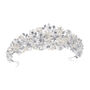 Emma Silver Plated Crystal And Pearl Cluster Tiara, thumbnail 3 of 6