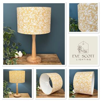 Oxford Ochre Botanical Leaves Drum Lampshades, 9 of 9