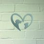 Dog And Cat Heart Steel Garden Sculpture, thumbnail 3 of 3