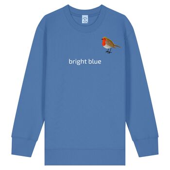 Childrens Unisex Organic Cotton Embroidered Robin Christmas Jumper, 5 of 12