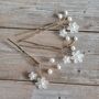 Pearl Flower Bridal Hair Pins Set Of Three, thumbnail 1 of 13