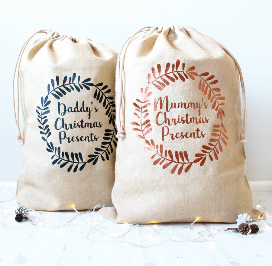 christmas hessian sacks wholesale